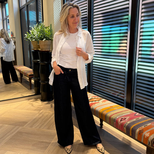 Linnen Blouse Charmaine Wit - Peet kleding