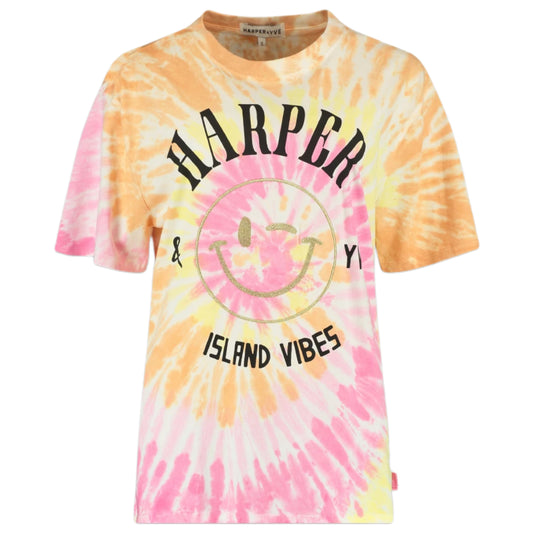 Harper & Yve T-shirt Swirl Dye Orange - Peet kleding
