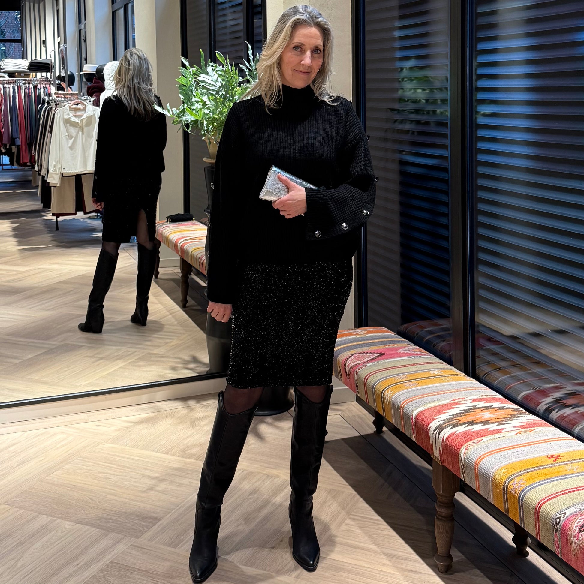 Rok Party Paillet Zwart - Peet kleding