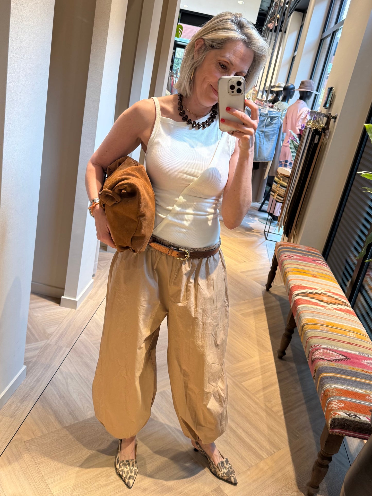 Broek Parachute Camel - Peet kleding