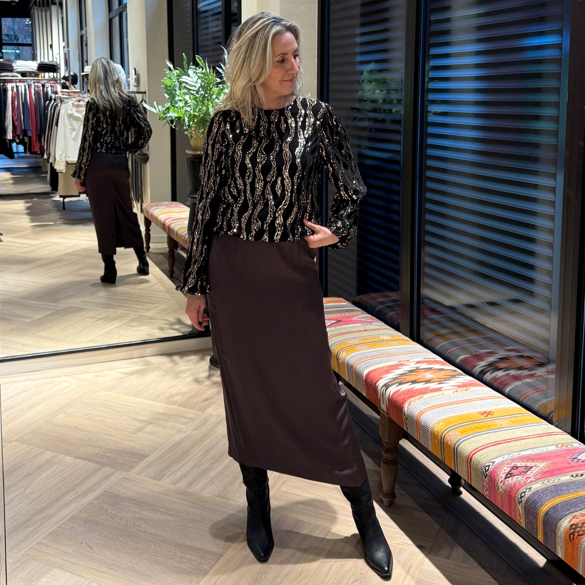 Azzurro Top Pia Goud - Peet kleding