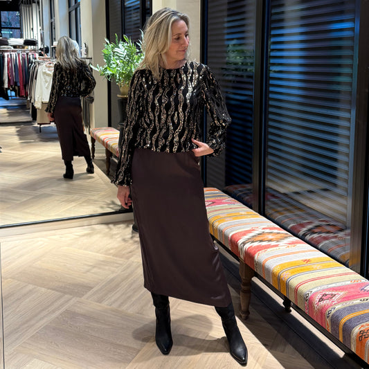 Azzurro Top Pia Goud - Peet kleding