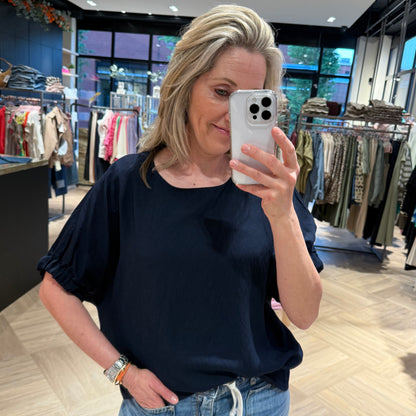 Azzurro Blouse Zia Navy - Peet kleding