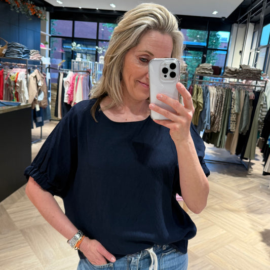 Azzurro Blouse Zia Navy - Peet kleding