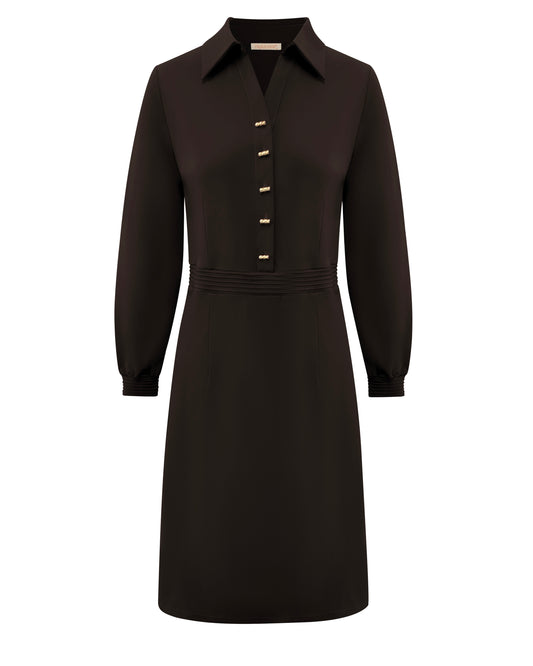 Triple Nine - Travel Jurk Marin Donkerbruin - 51839 - Peet kleding