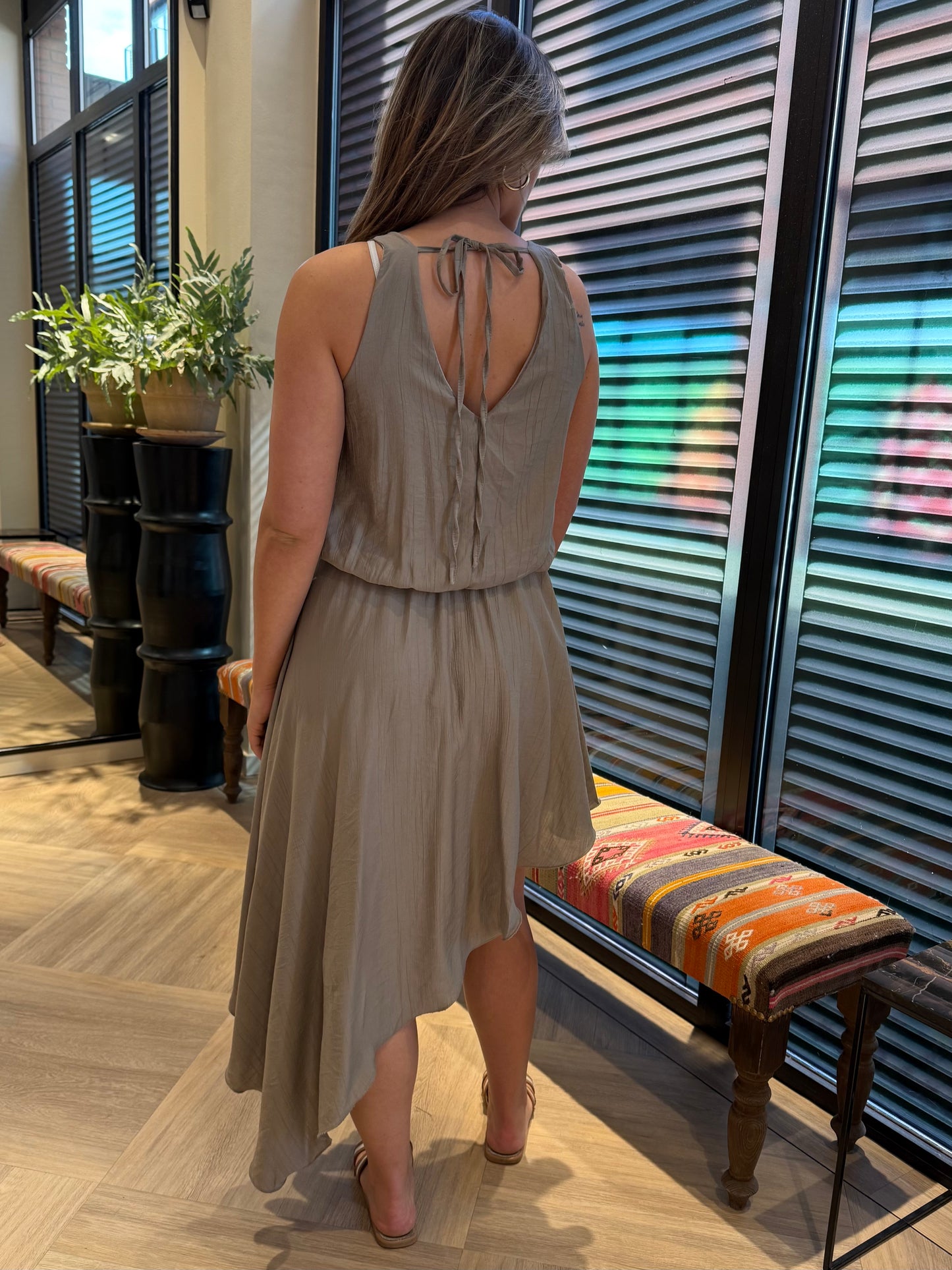 Jurk Lotte Taupe - Peet kleding