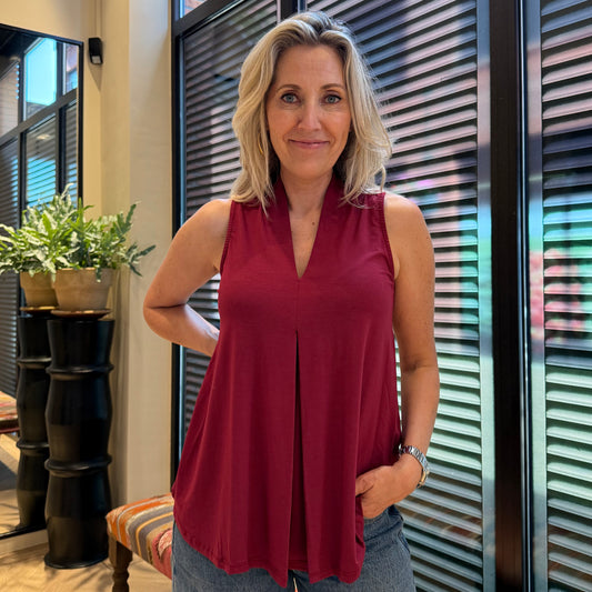 Top V-Hals Leny Bordeaux - Peet kleding