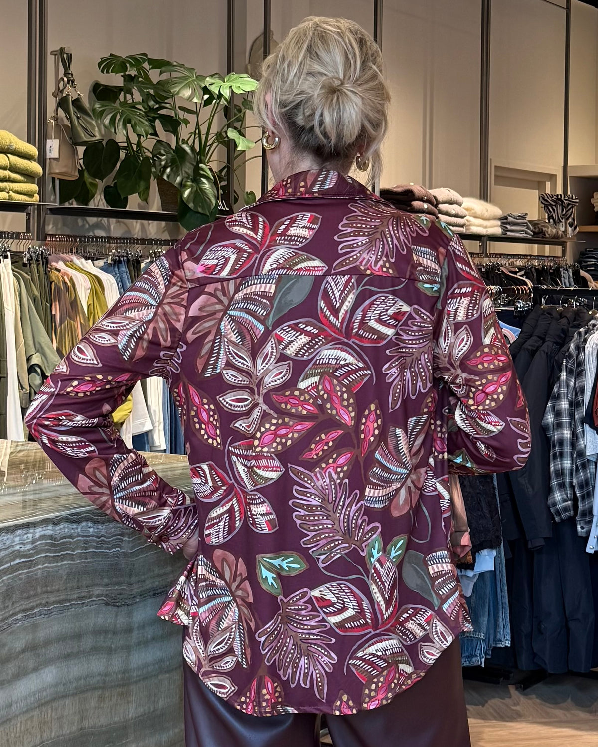 Blouse Flower Bordeaux Mix