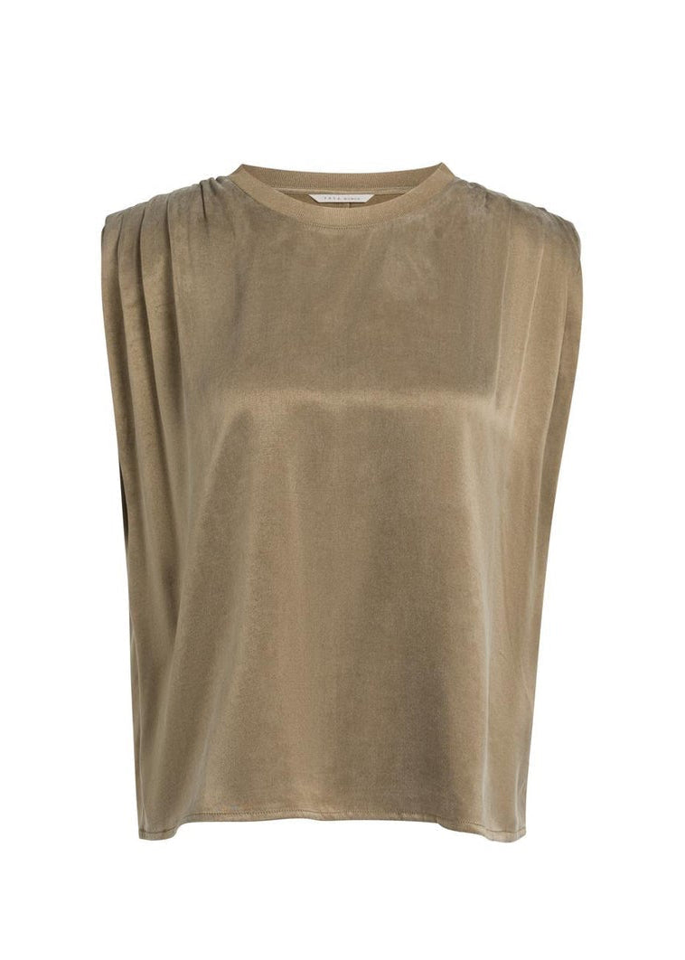 Yaya Top Silk Teak Brown