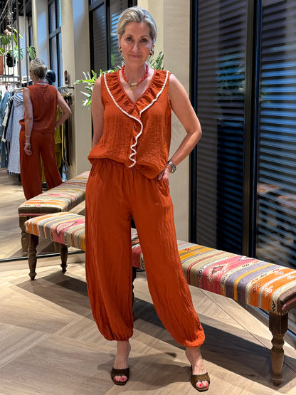 Top Amber Roezels Brique - Peet kleding