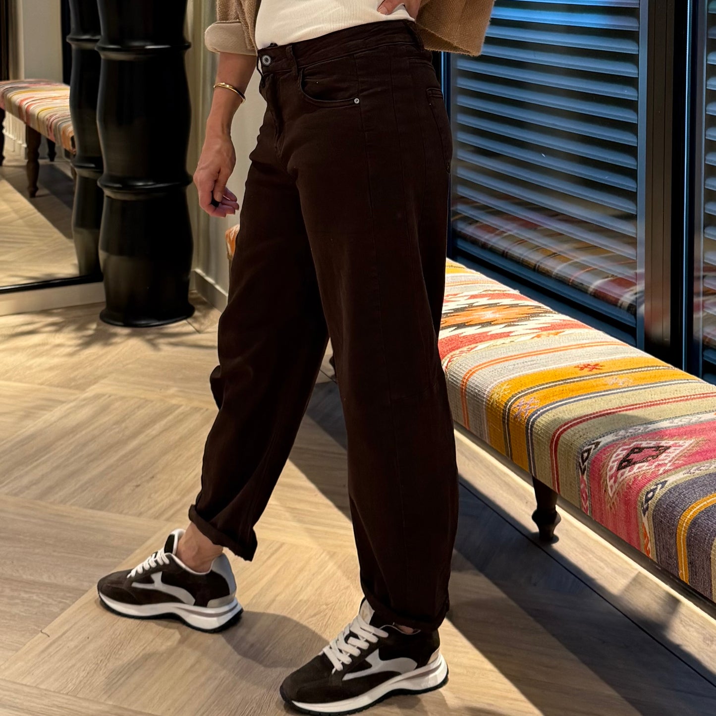 Azzurro Broek Barrel Bruin - Peet kleding