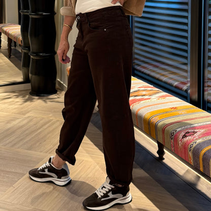 Azzurro Broek Barrel Bruin - Peet kleding
