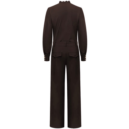Triple Nine - Travel Jumpsuit Milana Donkerbruin - 51907 - Peet kleding