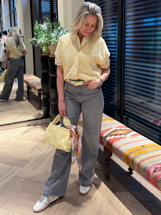 Red Button Vest Lesley Popcorn Butteryellow - Peet kleding