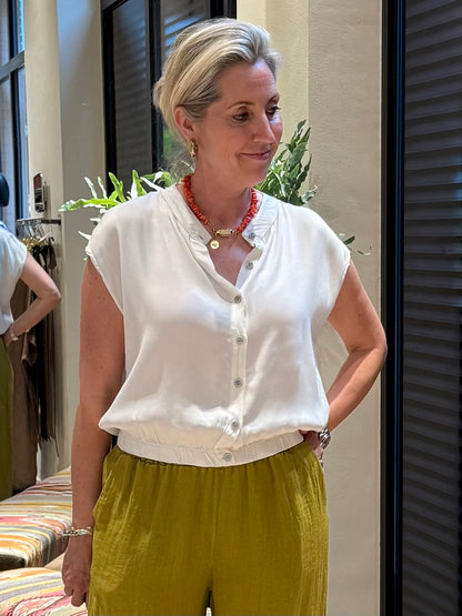 Blouse Anne Silk Offwhite - Peet kleding