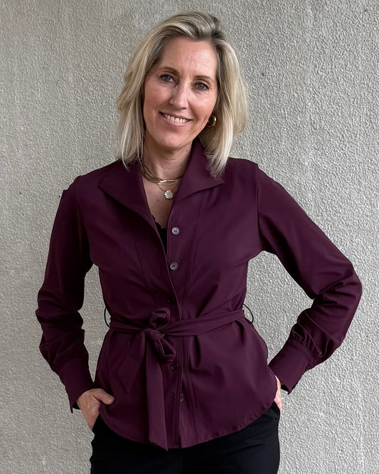 Triple Nine - Travel Blouse Charlot Aubergine - 5949 - Peet kleding