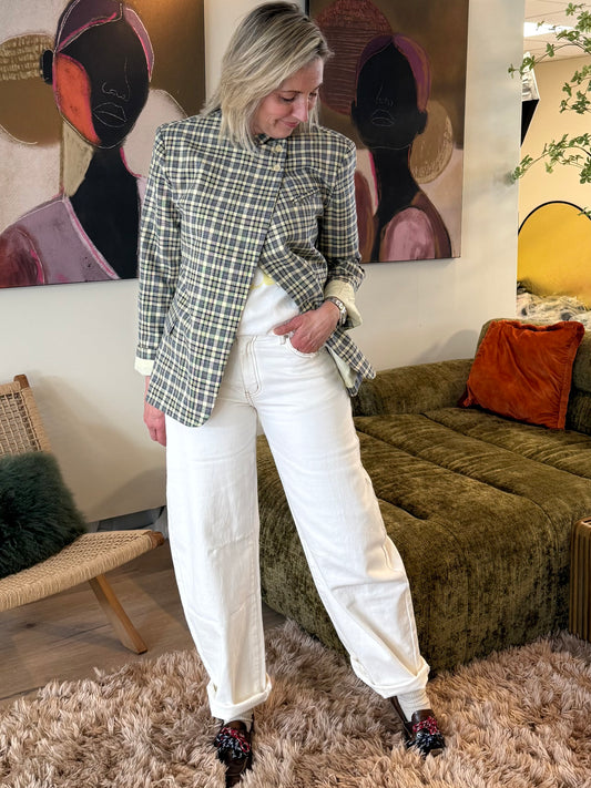 Barrel Jeans Beau Offwhite - Peet kleding