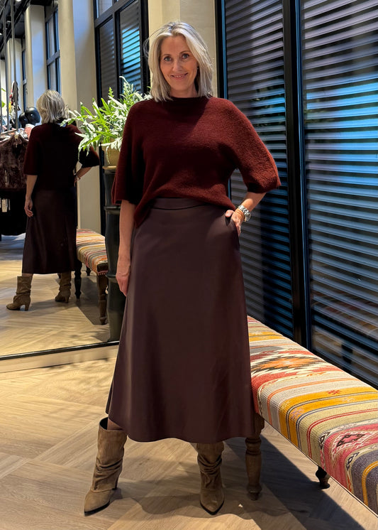 Rok Miriam Leather Bordeaux - Peet kleding