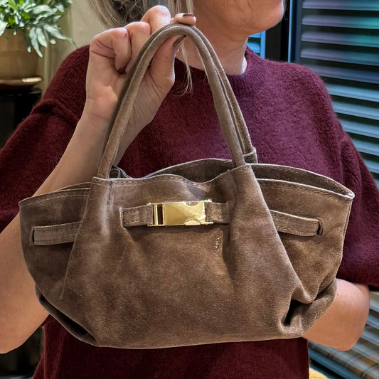 Handtas Leonie Suede Lichtbruin - Peet kleding