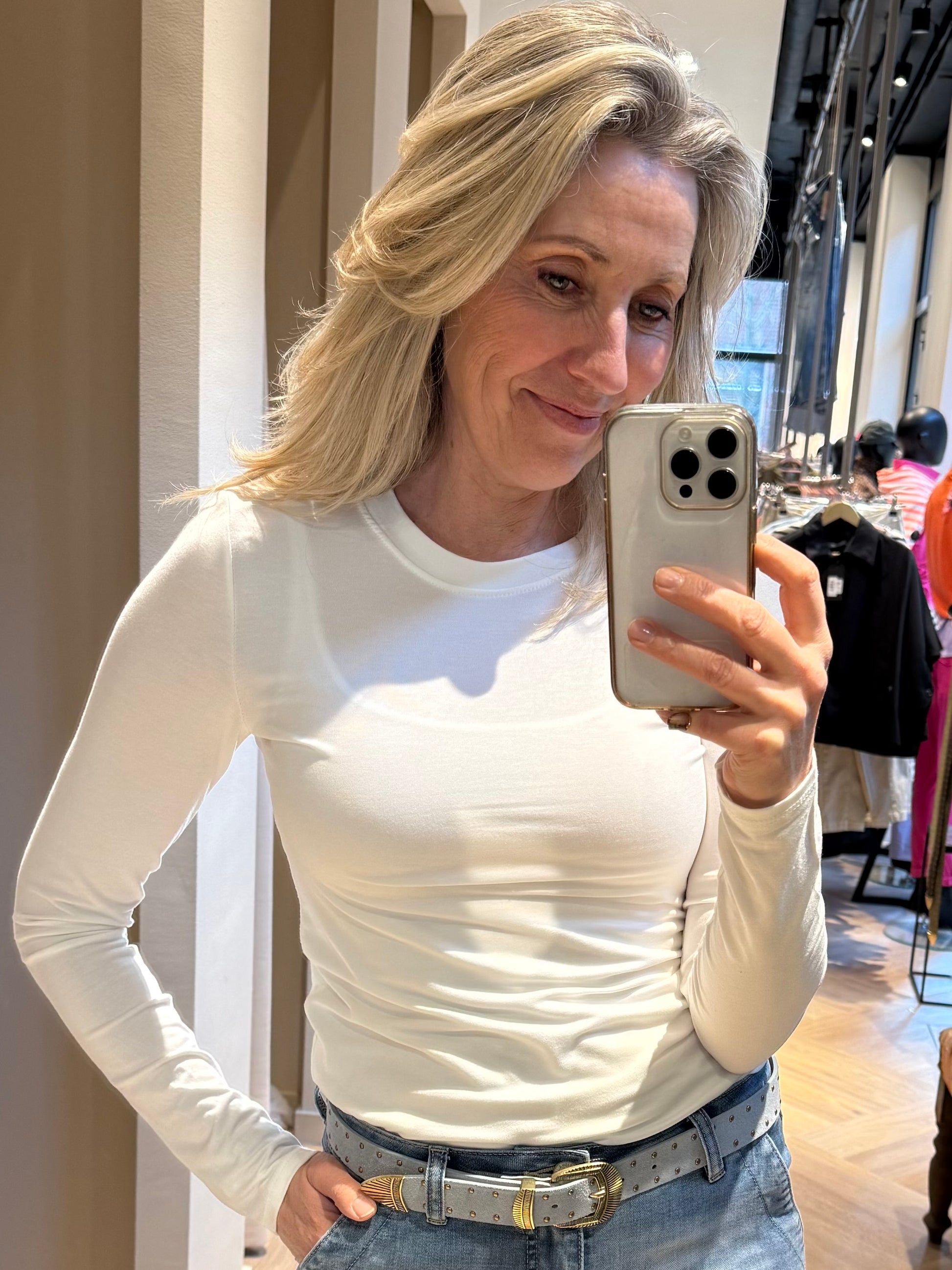 Azzurro Top Bella Wit - Peet kleding