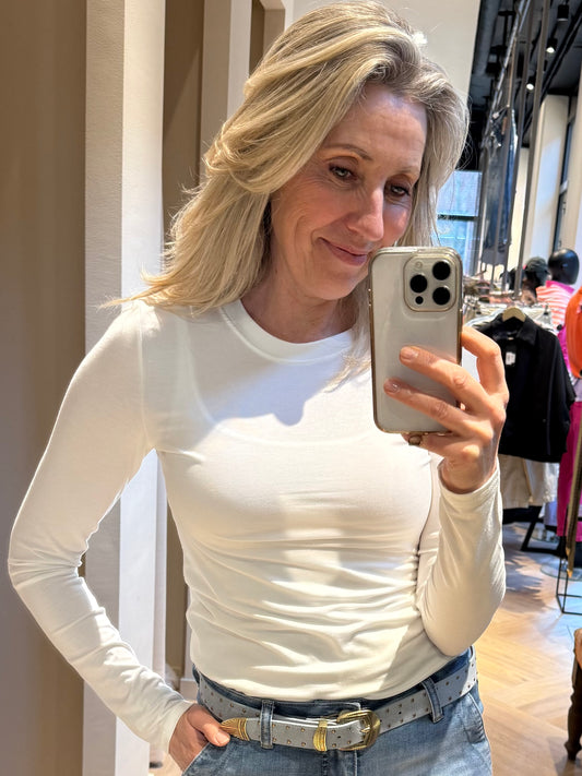 Azzurro Top Bella Wit - Peet kleding