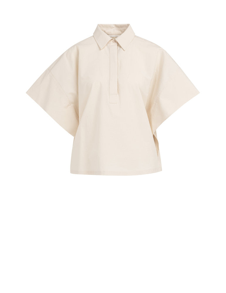 Yaya Blouse Wijde Mouw Creme - Peet kleding