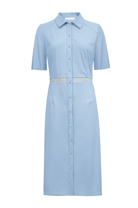 Triple Nine Travel Jurk Mia Lichtblauw - 51822 - Peet kleding