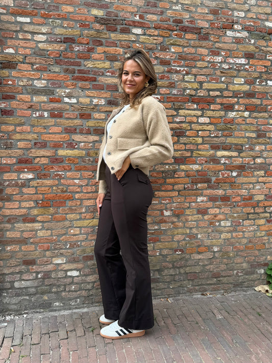 Travel Broek Fleur Donkerbruin - 2301 - Peet kleding
