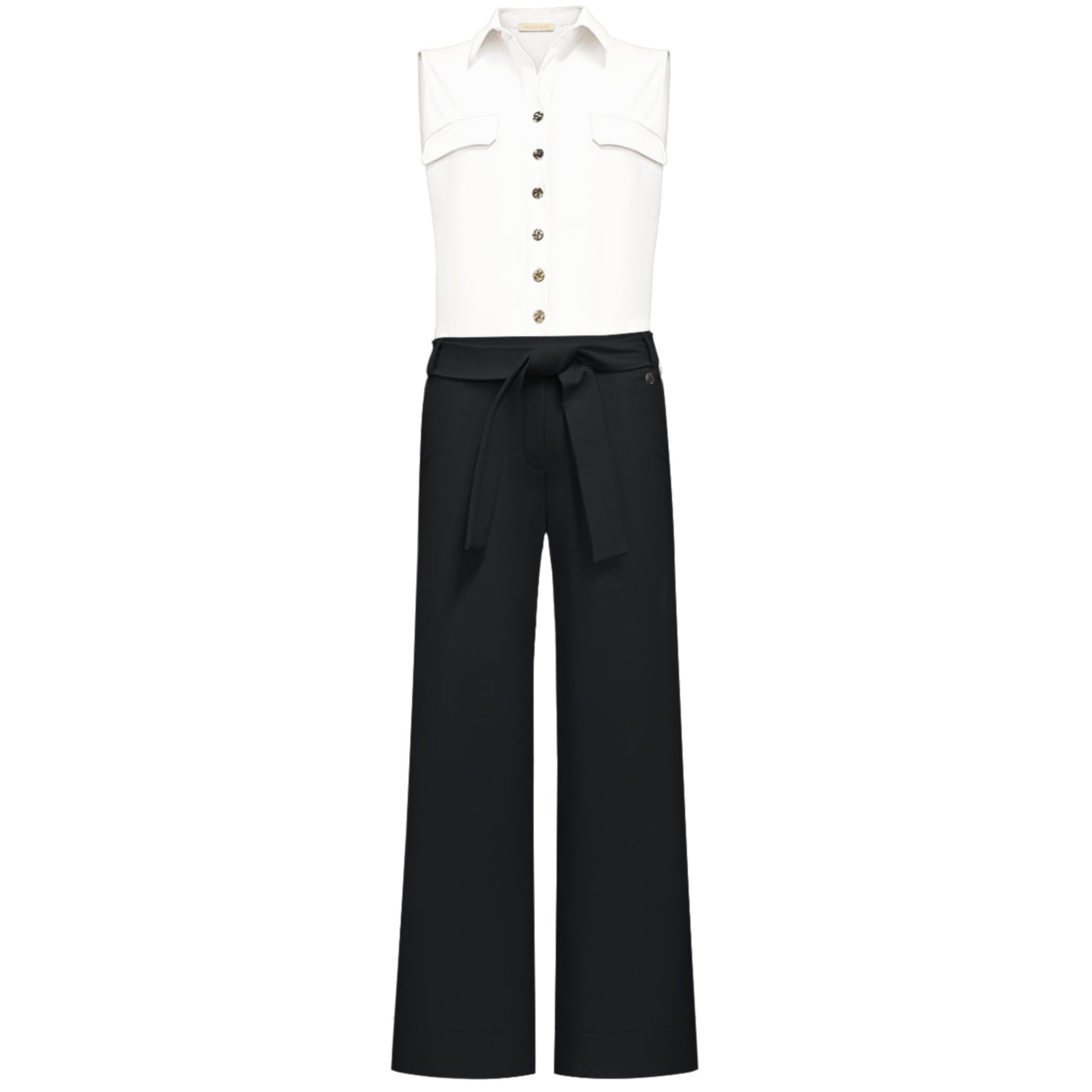 Triple Nine - Travel Jumpsuit Pia Zwart Wit - 51902 - Peet kleding