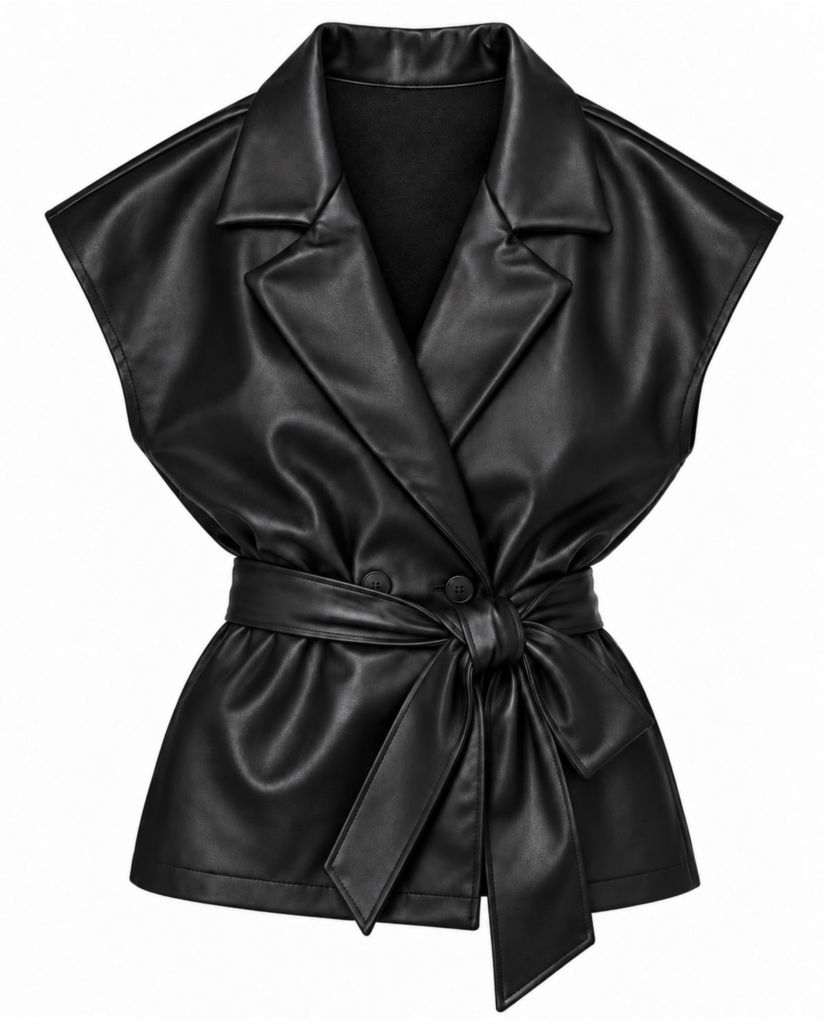 Gilet Sarah Leather Zwart - Peet kleding