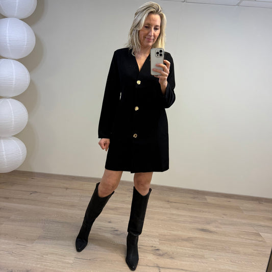 Azzurro Blazer Dress Jonne Zwart - Peet kleding