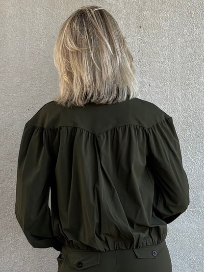Triple Nine - Travel Blouse Sasha Olijfgroen - 5951 - Peet kleding