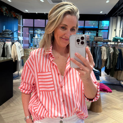 Azzurro Blouse Ivanda Streep Rood - Peet kleding