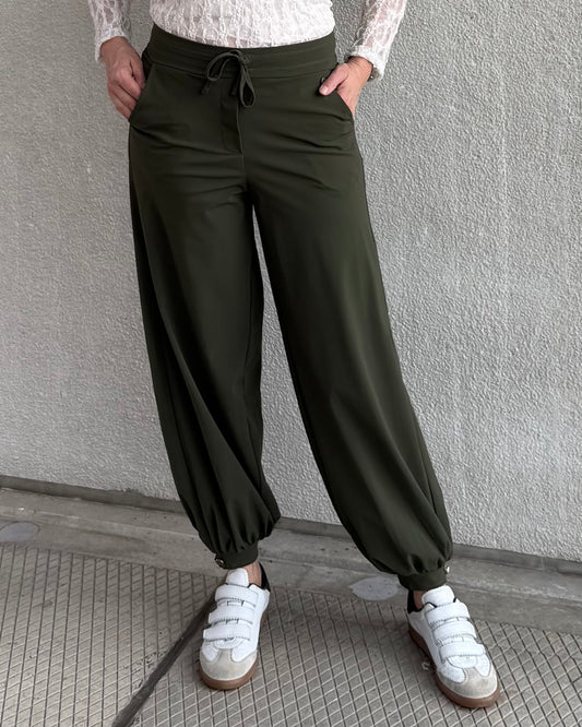 Triple Nine - Travel Broek Balloon Olijfgroen - 3004 - Peet kleding