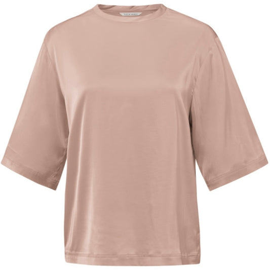 Yaya Satijn T-Shirt Dusty Pink - Peet kleding