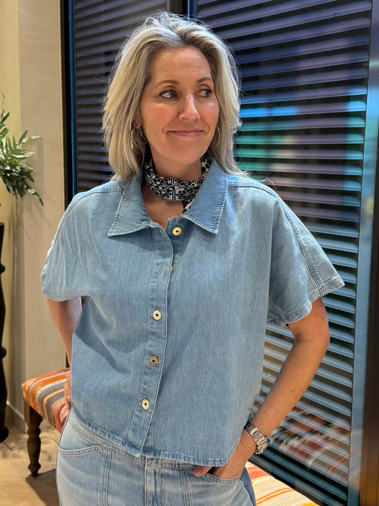 COJ Blouse Jennifer Light Blue - Peet kleding