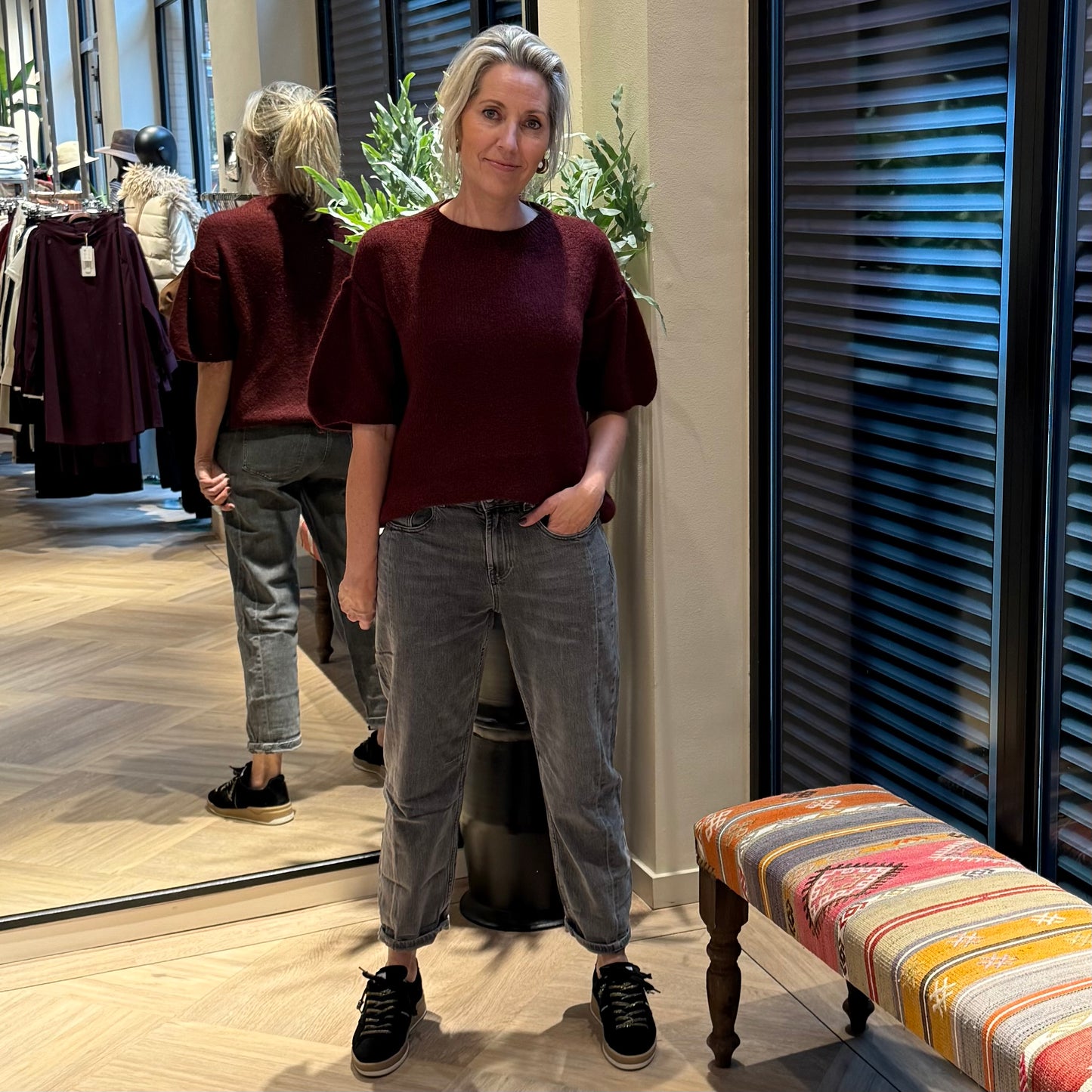 Triple Nine - Top Mary Alpaca Bordeaux - Peet kleding