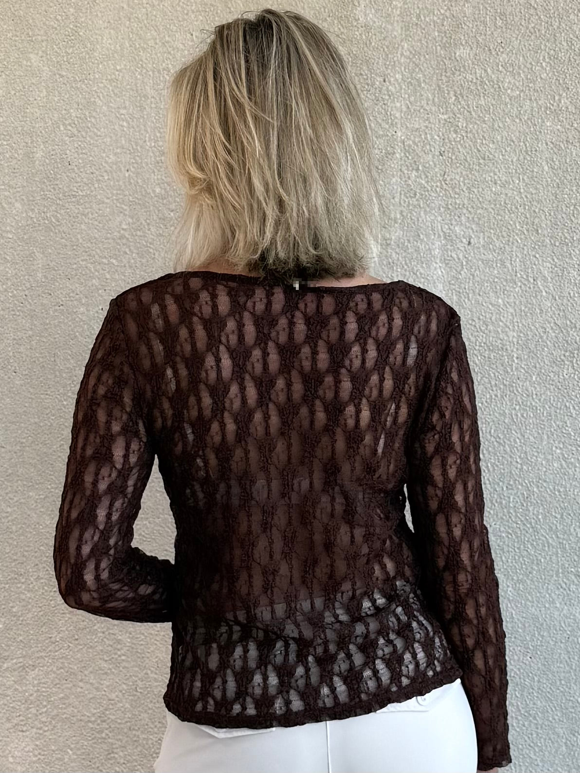 Triple Nine - Kanten Top Lucy Donkerbruin - Peet kleding