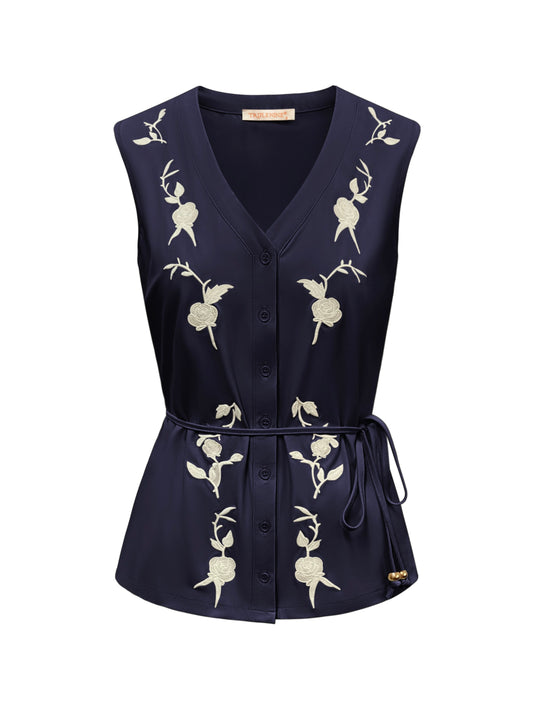 Triple Nine Travel Blouse Isabelle Navy - 5938 - Peet kleding