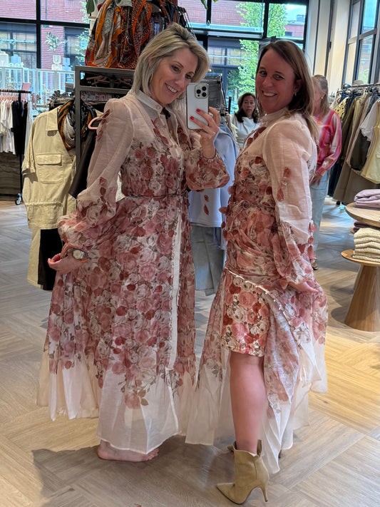 Jurk Sandy Bloemenprint Ecru - Peet kleding