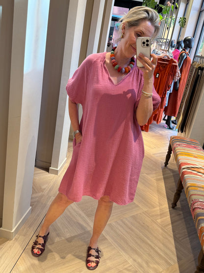 Jurk Gigi Mousseline Roze - Peet kleding