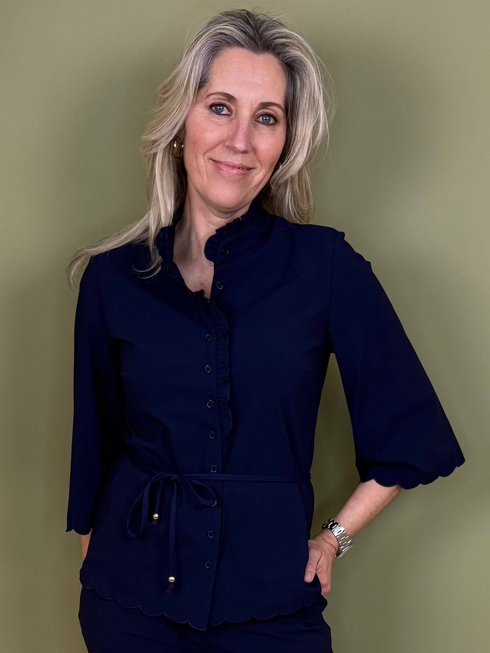 Triple Nine - Travel Blouse Chloé Navy - 5937 - Peet kleding