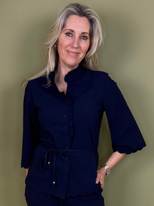 Triple Nine - Travel Blouse Chloé Navy - 5937 - Peet kleding
