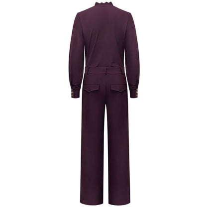 Triple Nine - Travel Jumpsuit Milana Aubergine - 51907 - Peet kleding