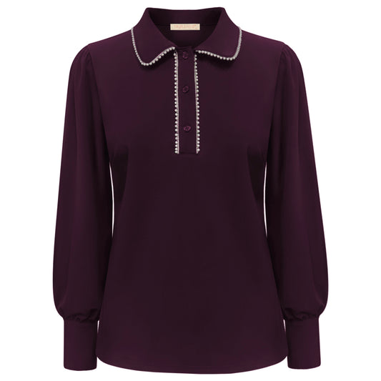 Triple Nine - Travel Top Charme Aubergine - 6926 - Peet kleding