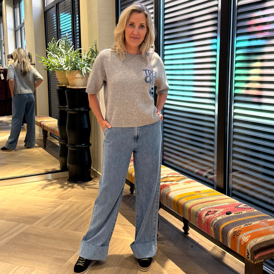 Yaya Trui Korte Mouw Grijs - Peet kleding