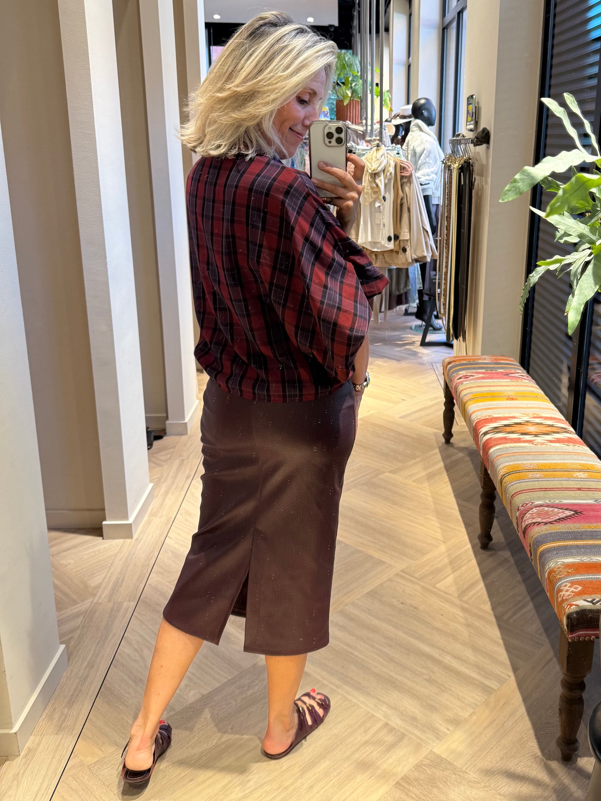 Blouse Ruit Roos Bordeaux - Peet kleding