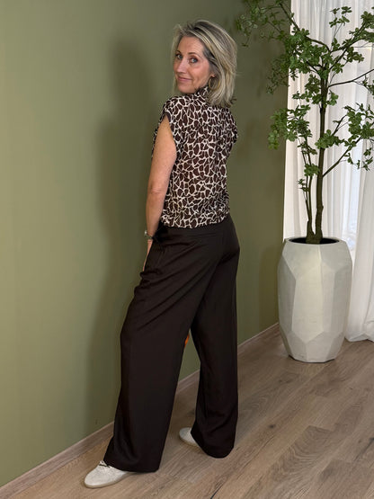 Geisha Blouse Giraffe Donkerbruin - Peet kleding