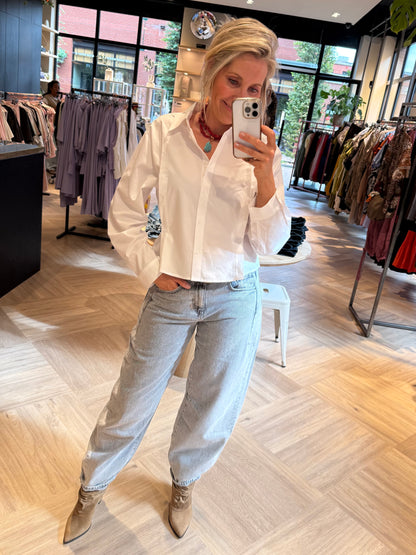 Yaya Blouse Poplin Wit