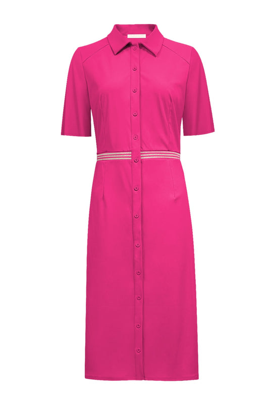 Triple Nine Travel Jurk Mia Fuchsia - 51822 - Peet kleding